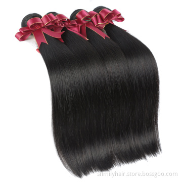 Wholesale Natural Color Real Brazilian Silky Straight Wave Human Hair Extension For Black Women